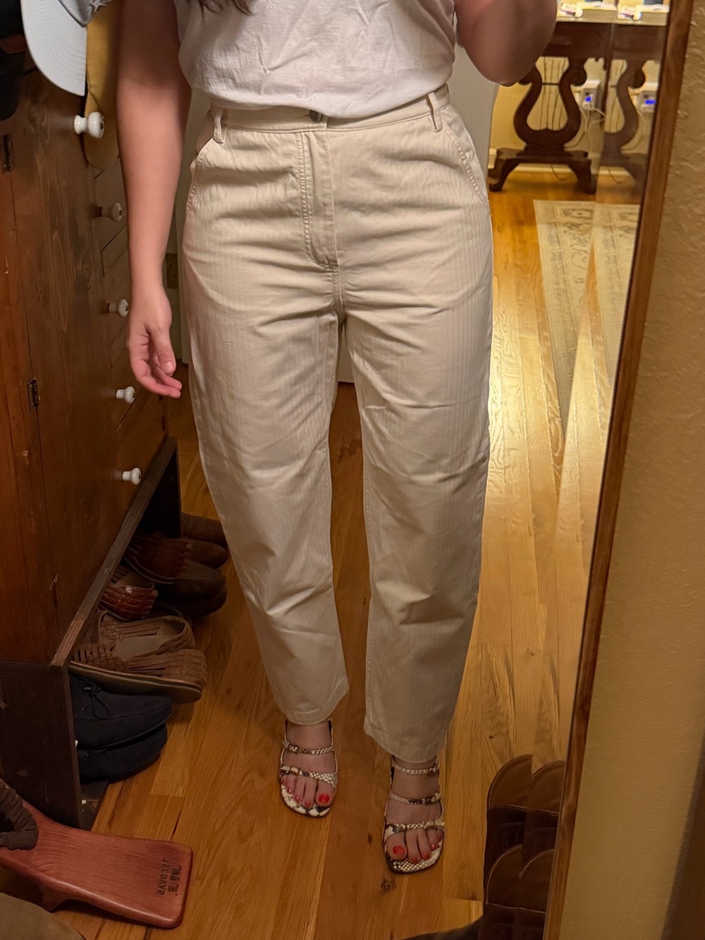 Rachel Comey Straight-Leg Jeans with Subtle Stripe Detail in Cream